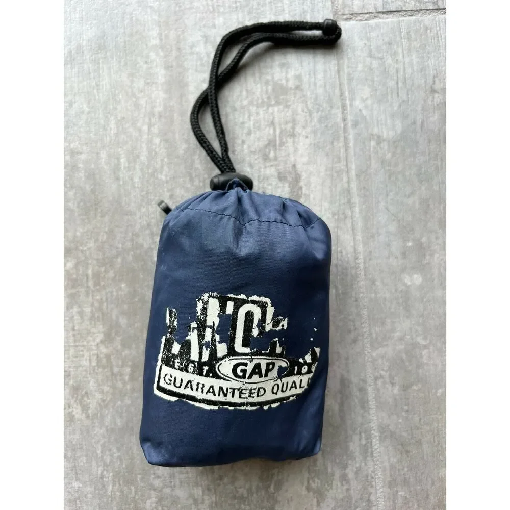 BABY GAP Navy Blue Lightweight Rain Jacket Hooded Package w/ Travel Pouch 12-24M
